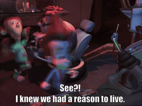 a cartoon scene with jimmy neutron saying " see ? "