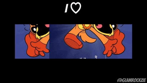 a picture of a smiling critters character with a heart above his head