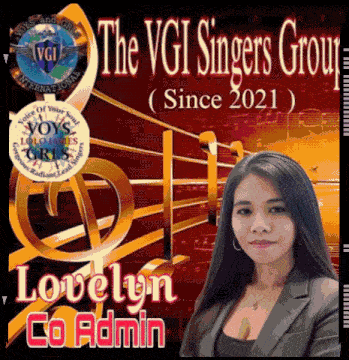 a poster for the vgi singers group showing a woman