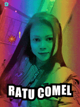 a picture of a girl with the name ratu comel written on it