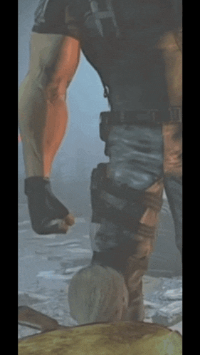 a man in a video game is holding a hammer