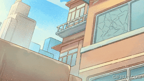 a cartoon drawing of a cat flying through the air with the website gifrun.com in the corner