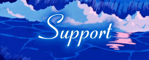 a blue background with the word support written on it