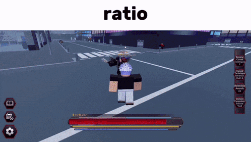 a screenshot of a video game with the word ratio at the bottom