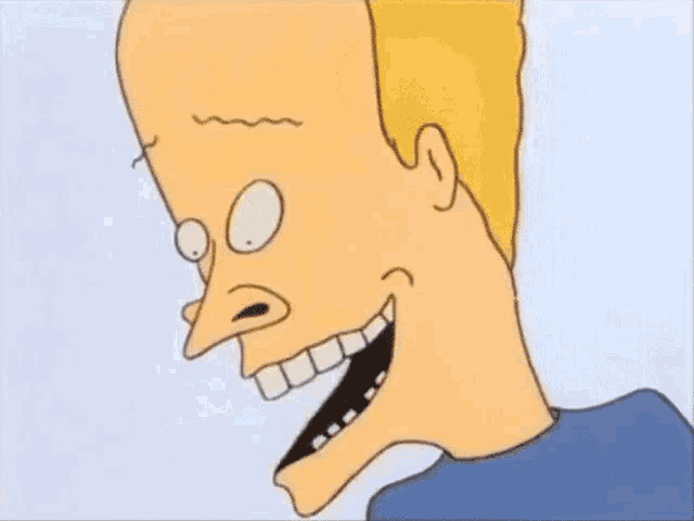 a cartoon of beavis and butthead cutting a piece of wood with a circular saw .