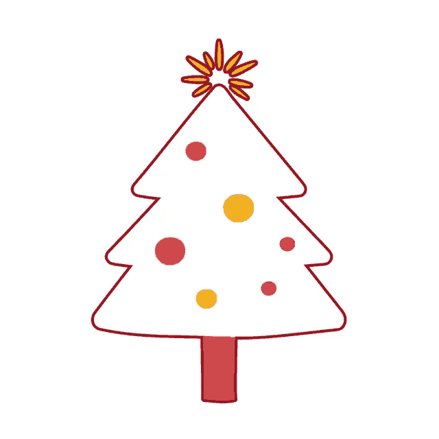 a white christmas tree with pink and yellow polka dots and a star on top