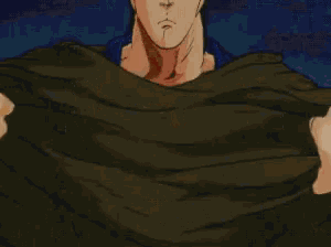 a close up of a man 's chest in a cartoon
