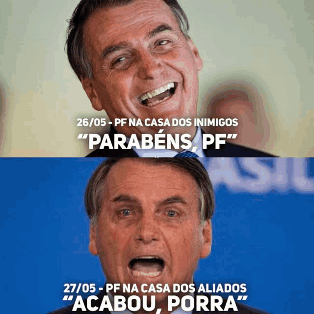 a picture of a man with the words " parabéns pf " on top