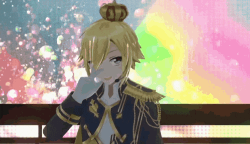 a boy with a crown on his head is sitting on a bench