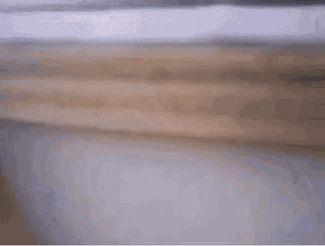 a person is walking across a bridge over a body of water with a blurred background .