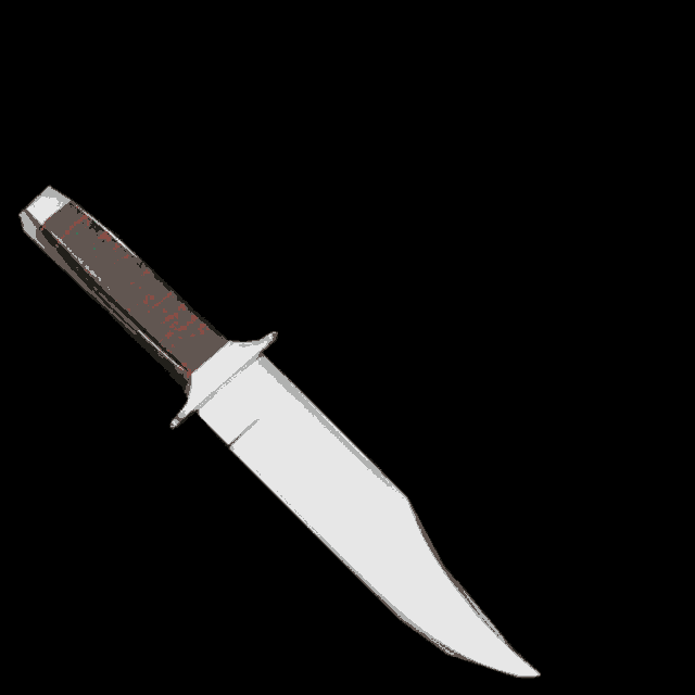 a stainless steel knife with a wooden handle