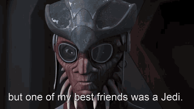 a picture of a cartoon character with a caption that says but one of my best friends was a jedi