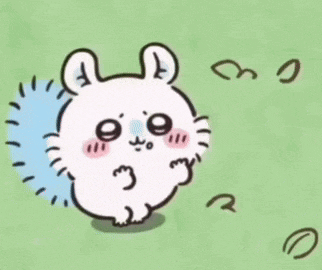 a cartoon of a hamster with a blue tail .