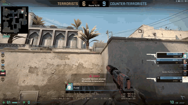 a screenshot of a video game showing terrorists 6 and counter-terrorists 9 on the scoreboard