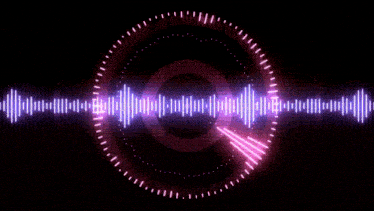 a glowing circle with purple lines and a sign that says ' pause ' on it