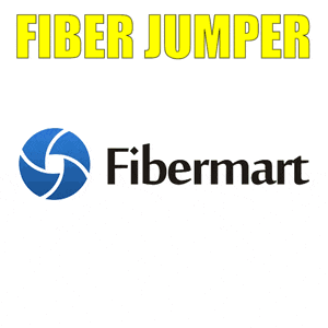 a yellow fiber jumper with two blue connectors
