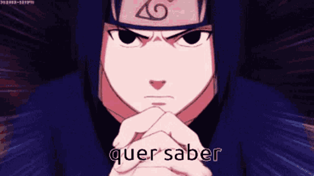 a close up of a cartoon character with the words quer saber above him