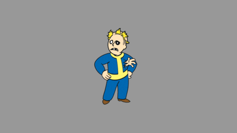 a cartoon character with a thumbs down sign