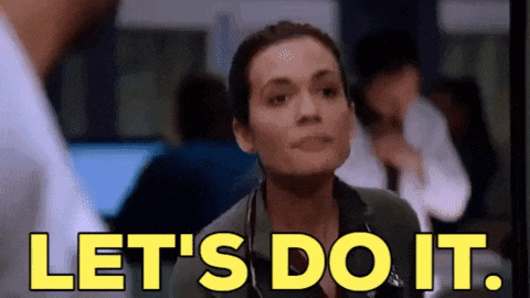 a woman with a stethoscope around her neck is saying let 's do it