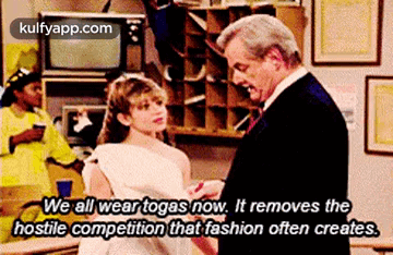 We All Wear Togas Now. It Removes Thehostile Competition That Fashion Often Creates..Gif GIF - We All Wear Togas Now. It Removes Thehostile Competition That Fashion Often Creates. Person Human GIFs