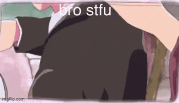a cartoon of a man in a suit with the words bro stfu written on it