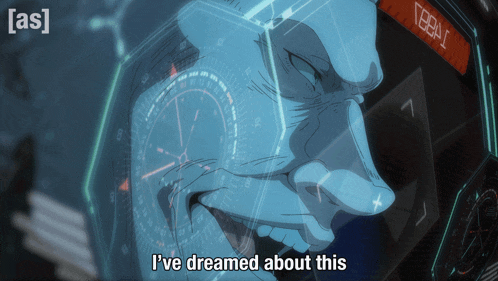 a cartoon of a man with the words i 've dreamed about this below him