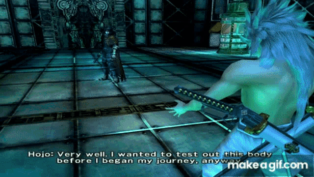 a screenshot of a video game that says hojo very well i wanted to test out this body