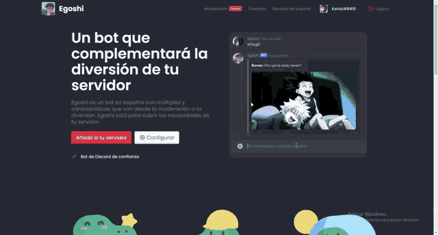 a screenshot of a website that says ' la mejor manera de apoyar a egoshi ' on the top