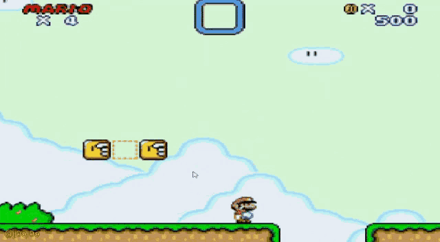 a screenshot of a video game called mario where mario is flying through the air