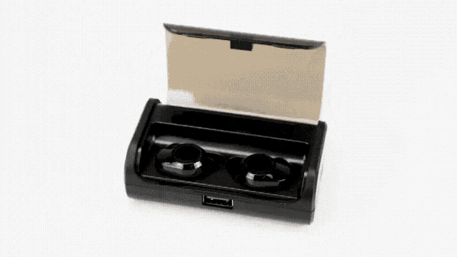 a pair of ear buds in a case with the words " designed for good sound quality " below them