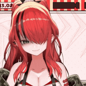a girl with red hair and a ponytail is smiling