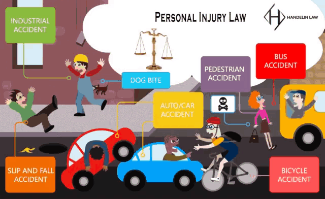 a diagram showing different types of personal injury law accidents