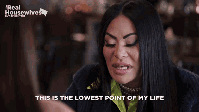 a real housewives advertisement with a woman making a face