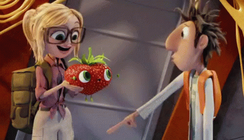 It'S Just A Strawberry GIF - Cloudywithachanceofmeatballs Strawberry Scared GIFs