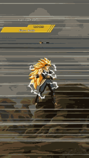 a screenshot of a game that says over in a flash and force battle