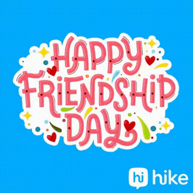a blue background with the words happy friendship day written on it