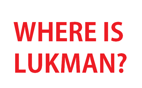 a sign that says where is lukman on it