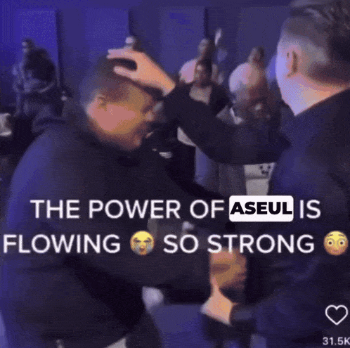 the power of aseul is flowing so strong in a crowd of people