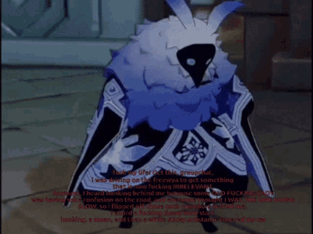 a screenshot of a video game shows a character with a speech bubble that says " fucking life "