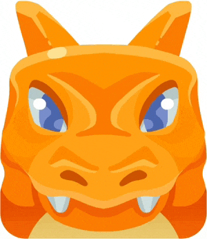 a cartoon illustration of a dragon 's head with blue eyes