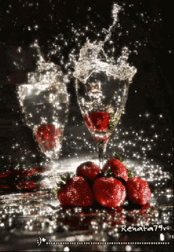 Champagne Strawberries GIF - Champagne Strawberries Cheers GIFs