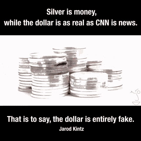 a stack of silver coins with a quote from jarod kitz
