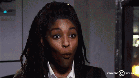 a woman with dreadlocks and a surprised look on her face is featured on comedy central