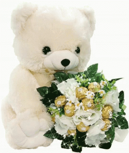 Teddy Bear Flowers GIF
