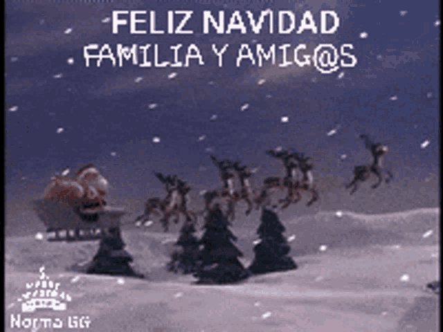 feliz navidad familia y amigos is written above a christmas scene