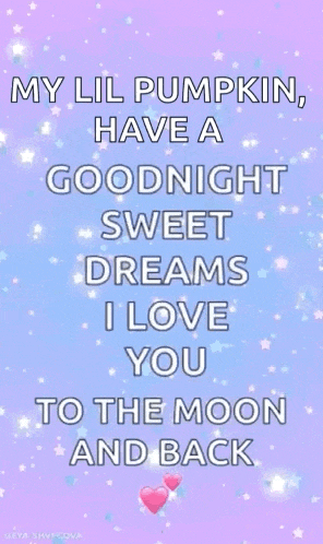 a goodnight sweet dreams i love you to the moon and back .