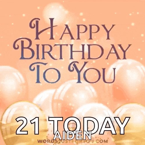 a birthday card that says happy birthday to you 21 today with balloons in the background