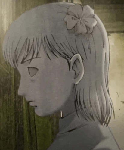 a drawing of a girl with a flower on her head