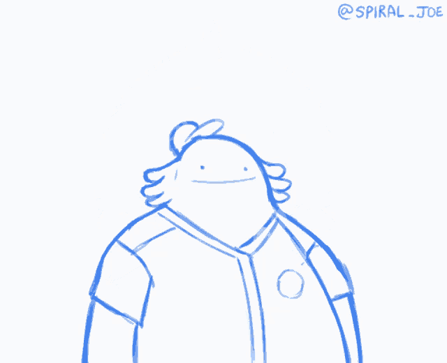 a drawing of a person with a crown on their head and the name spiral on the bottom right