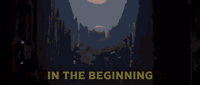 a silhouette of a person in a cave with the words in the beginning below them